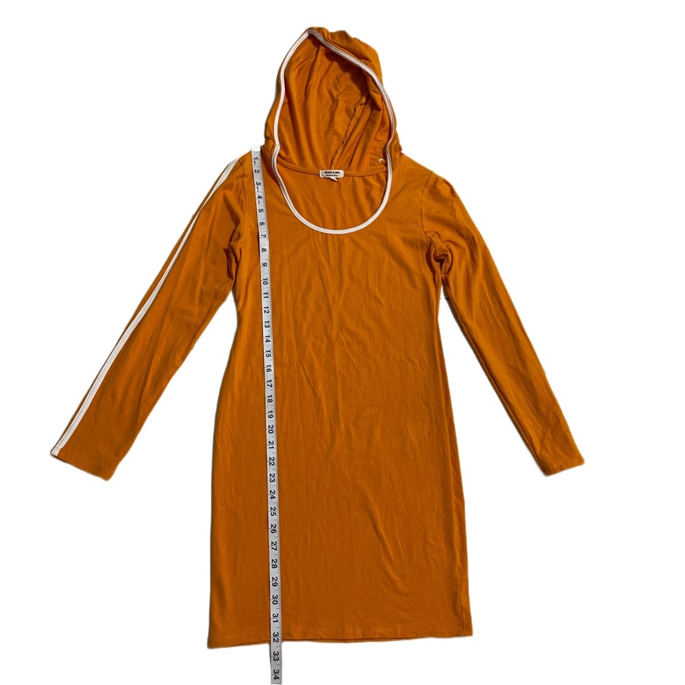 Heart And Hips Long Sleeve Dress Hoodie ORANGE Size L - Picture 3 of 7